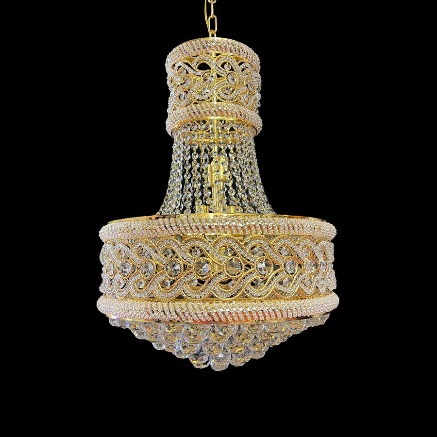 Candelabru Cristal CC718/400, 11x E14, Diametru 40cm, Auriu Lucios Candelabre Cristal Default Title Alessandro Design