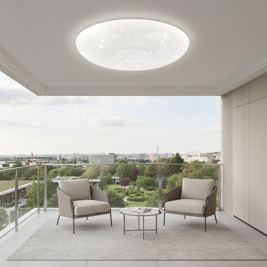 Plafonieră LED Flux 23 cm, 22W, 3000K / 4000K / 6000K, Alb, Metal si Acril Plafoniere LED Default Title Alessandro Design