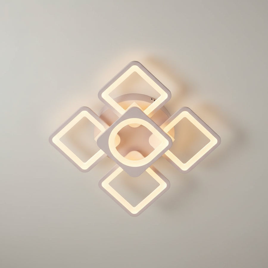 LED полилей с дистанционно управление ZOE 70W, 5 квадрата, студена/топла/неутрална светлина, димируем, бял LED полилей с дистанционно управление Заглавие по подразбиране Alessandro Design