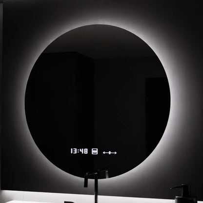 LED кръгло огледало, 80 см, Serenite MotionGlow Marcello, система за обезпотяване, часовник и термометър, димируеми огледала Marcello Заглавие по подразбиране Alessandro Design