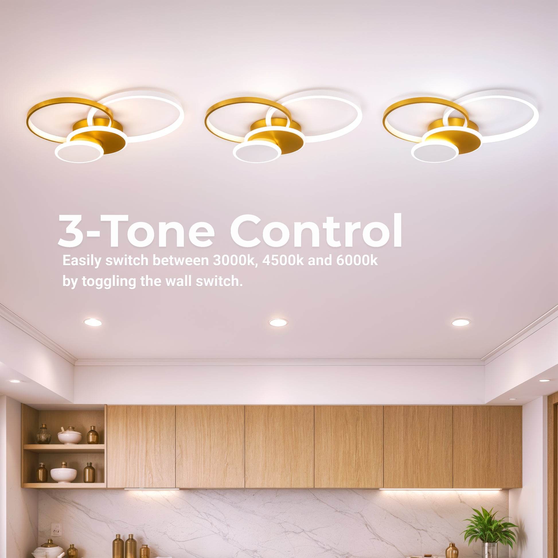 LED полилей с дистанционно управление KILLIAN 80W, 4 кръга, студена/топла/неутрална светлина, димиране, златни LED полилеи с дистанционно управление Заглавие по подразбиране Alessandro Design