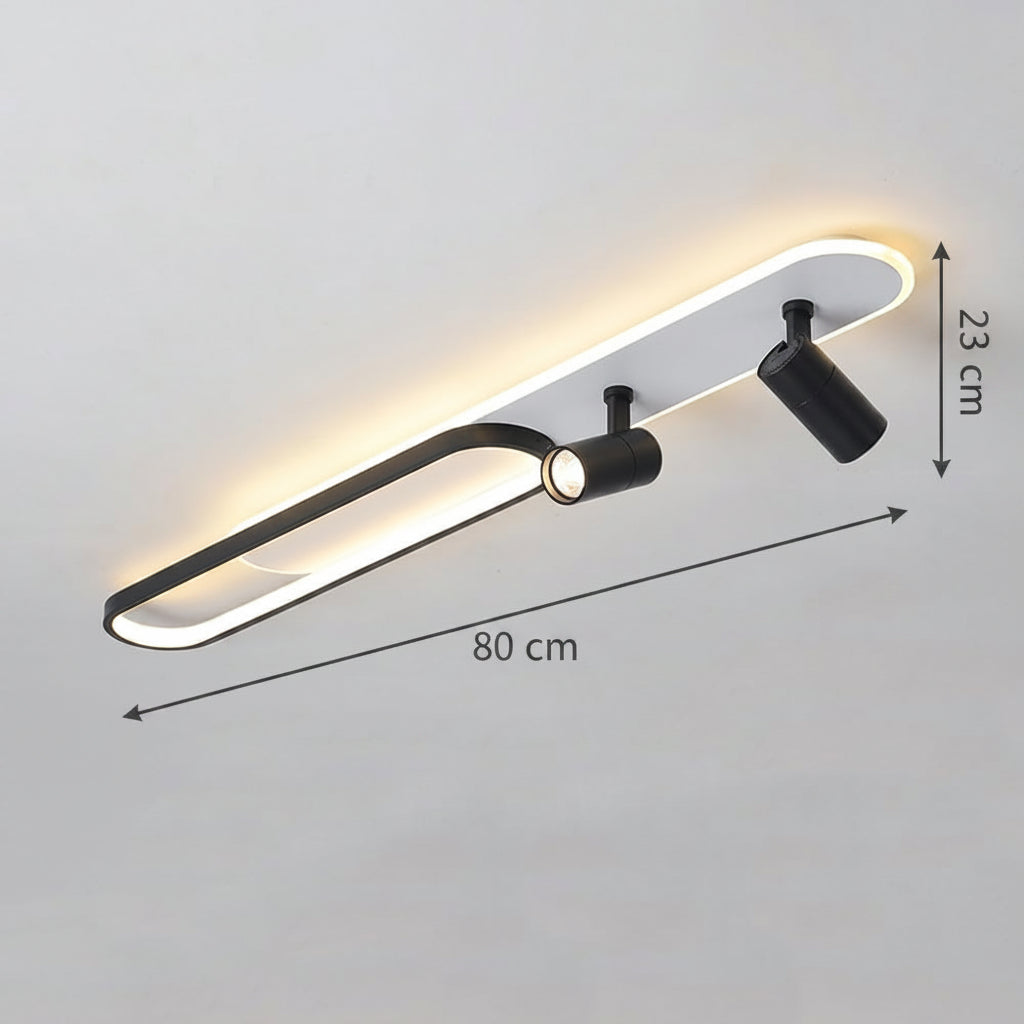 LED полилей с регулируем проектор FISSO Camilla 70W, студена/топла/неутрална светлина, черни LED полилеи Заглавие по подразбиране Alessandro Design