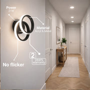 LED полилей VERTEX CIRCULA 21W, 2 кръга, метални рамки, студена/топла/неутрална светлина 3000K/4000K/6000K, черен, метални LED полилеи Заглавие по подразбиране Alessandro Design