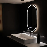Овално LED огледало, 60x80 см, Eminence MotionGlow Marcello, система за обезпотяване, часовник и термометър, димируеми огледала Marcello Заглавие по подразбиране Alessandro Design