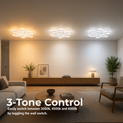 LED полилей с дистанционно управление GLORIOSA 95W, 5 венчелистчета, студена/топла/неутрална светлина, димиране, бял LED полилей с дистанционно управление Default Title Alessandro Design