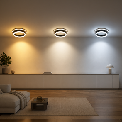 МОДЕРЕН LED полилей 25W, диаметър 20 см, кръгла, студена/топла/неутрална светлина, черни LED полилеи Заглавие по подразбиране Alessandro Design