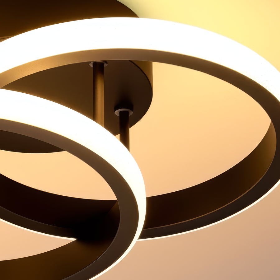 LED полилей VERTEX CIRCULA 21W, 2 кръга, метални рамки, студена/топла/неутрална светлина 3000K/4000K/6000K, черен, метални LED полилеи Заглавие по подразбиране Alessandro Design