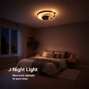 LED полилей с дистанционно управление ALYONA 44W, Луна и звезда, Студена/Топла/Неутрална светлина, Димируем, Черен LED полилей с дистанционно управление Default Title Alessandro Design
