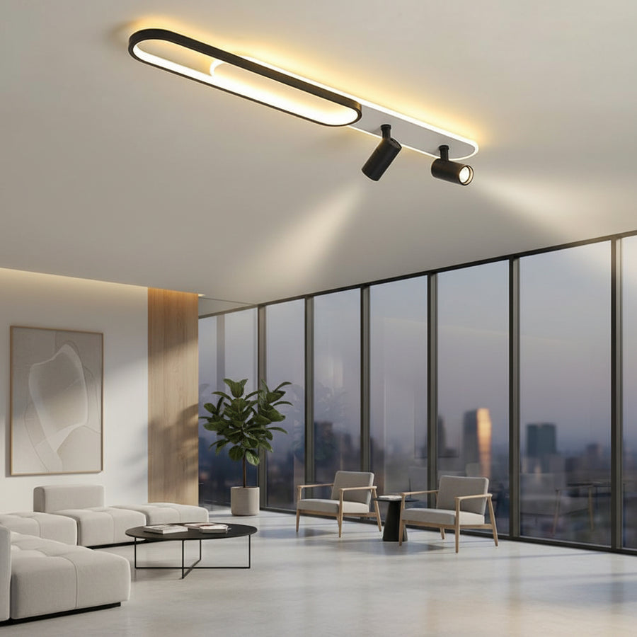 LED полилей с регулируем проектор FISSO Camilla 70W, студена/топла/неутрална светлина, черни LED полилеи Заглавие по подразбиране Alessandro Design