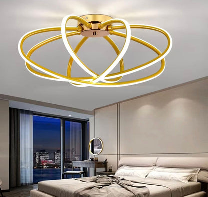 Lustra LED cu Telecomanda LT770/500GD, 45W, Lumina Calda/Rece/Neutra 3000K/4000K/6000K, Dimabila, Aurium Metal Lustre LED cu Telecomanda Default Title Alessandro Design