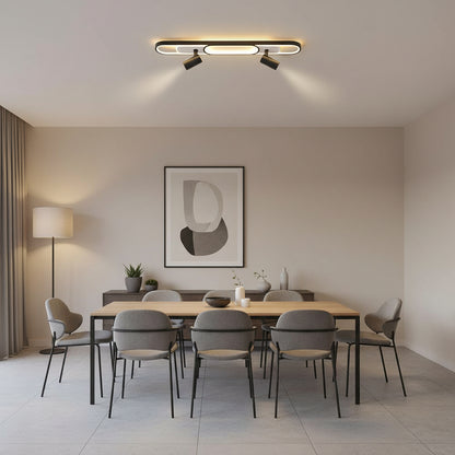 LED полилей с регулируем проектор FISSO Camilla 70W, студена/топла/неутрална светлина, черни LED полилеи Заглавие по подразбиране Alessandro Design