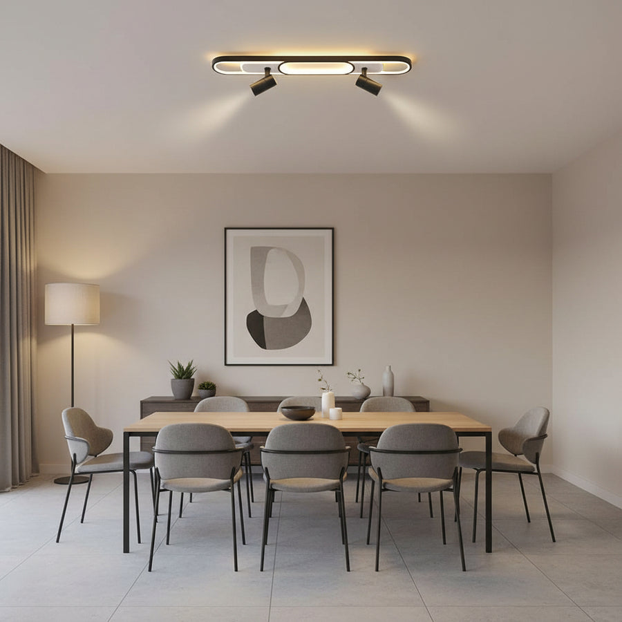 LED полилей с регулируем проектор FISSO Camilla 70W, студена/топла/неутрална светлина, черни LED полилеи Заглавие по подразбиране Alessandro Design