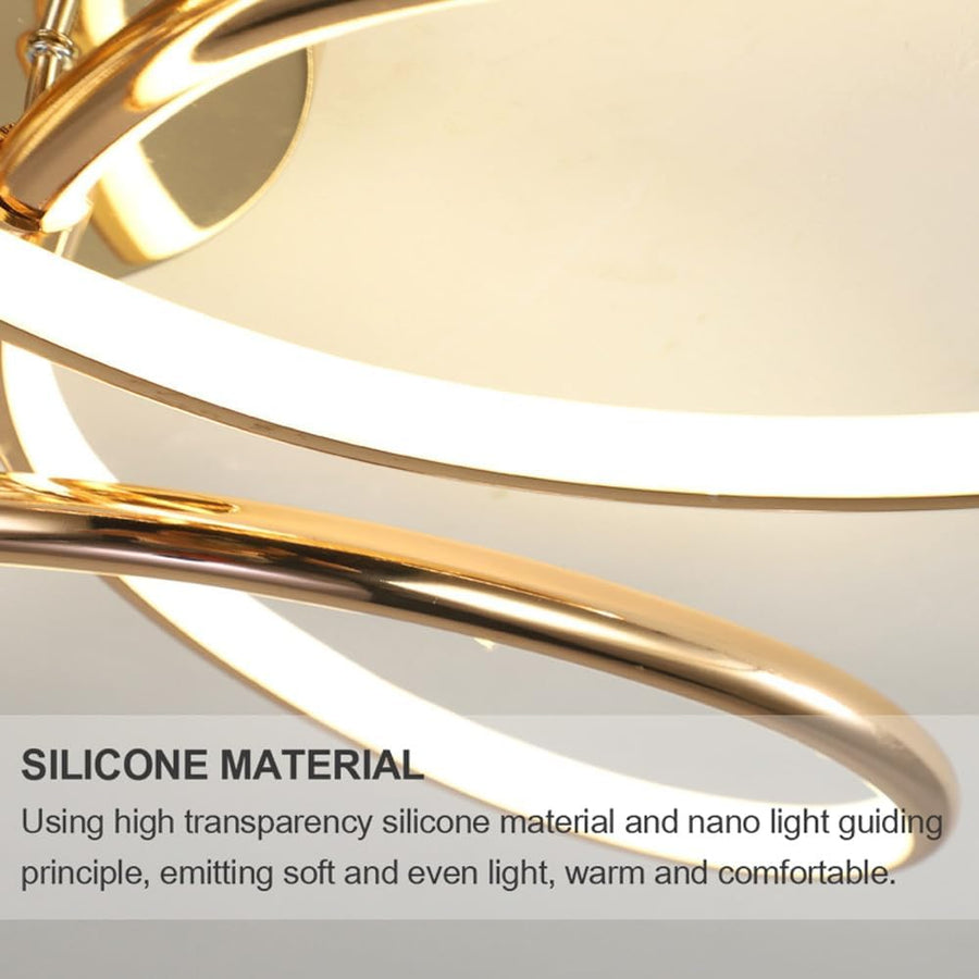 Lustra LED cu Telecomanda ORBIS Magno, 25W, Lumina Calda/Rece/Neutra 3000K/4000K/6000K, Dimabila, Auriu, Metal si Silicon Lustre LED cu Telecomanda Default Title Alessandro Design