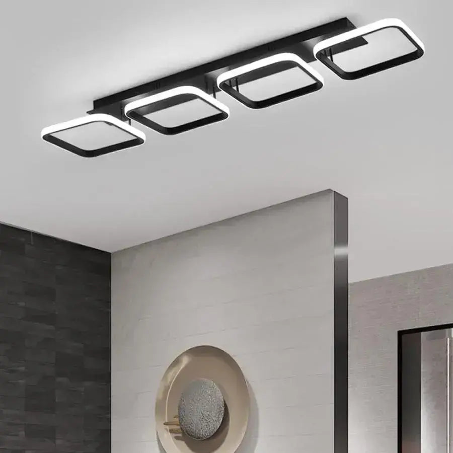 LED полилей VERTEX 45W, 4 квадрата, линейна, студена/топла/неутрална светлина, черни LED полилеи Заглавие по подразбиране Alessandro Design