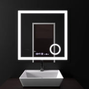 Правоъгълно LED огледало, 60x60 см, Souverain MotionGlow Marcello, система за обезпотяване, часовник и термометър, козметична лупа, димируеми огледала Marcello Заглавие по подразбиране Alessandro Design