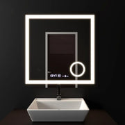 Правоъгълно LED огледало, 60x60 см, Souverain MotionGlow Marcello, система за обезпотяване, часовник и термометър, козметична лупа, димируеми огледала Marcello Заглавие по подразбиране Alessandro Design