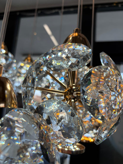Crystal LED полилей KILKENNY Culmino, 144 W, неутрална светлина, диаметър 60 см, златни модерни полилеи Заглавие по подразбиране Alessandro Design