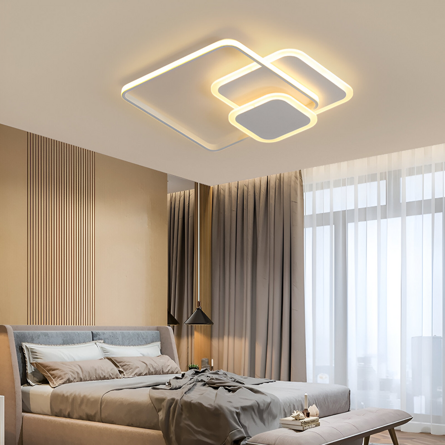 LED полилей с дистанционно управление ANEMONA 75W, 3 квадрата, студена/топла/неутрална светлина, димируем, бял LED полилей с дистанционно управление Default Title Alessandro Design