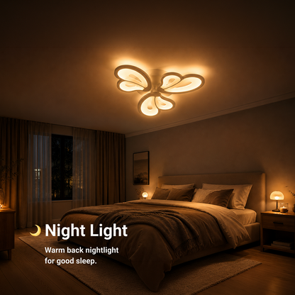 LED полилей с дистанционно управление BLOSSOM 40W, 3 венчелистчета, студена/топла/неутрална светлина, димиране, бял LED полилей с дистанционно управление Заглавие по подразбиране Alessandro Design