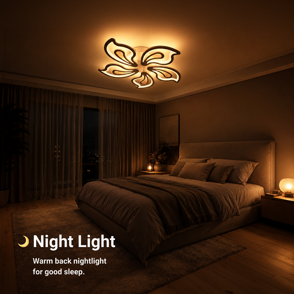 LED полилей с дистанционно управление LILY 86W, 5 елемента, Студена/Топла/Неутрална светлина, Димируем, Бял LED полилей с дистанционно управление Default Title Alessandro Design
