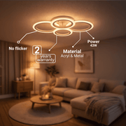 LED полилей с дистанционно BETTY 43W, 4 кръга, Студена/Топла/Неутрална светлина, Димируем, Бял LED полилей с дистанционно управление Заглавие по подразбиране Alessandro Design