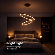 Окачен LED полилей с дистанционно управление CASIANA 40W, 2 кръга, студена/топла/неутрална светлина 3000K/4000K/6000K, димируем, черен, регулируема височина, метални и акрилни LED полилеи с дистанционно управление Заглавие по подразбиране Alessandro Design