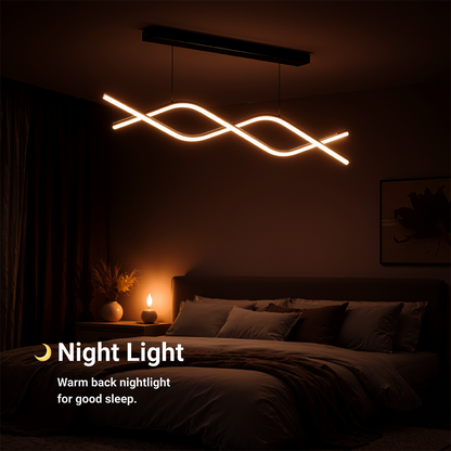 Окачен LED полилей с дистанционно управление ZIGZAG 27W, Студена/Топла/Неутрална светлина, Димируем, Черен, Регулируема височина LED полилеи с дистанционно управление Заглавие по подразбиране Alessandro Design
