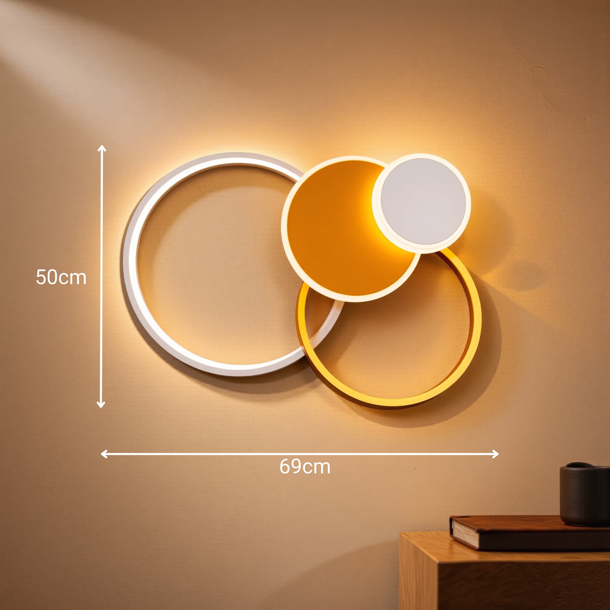 LED полилей с дистанционно управление KILLIAN 80W, 4 кръга, студена/топла/неутрална светлина, димиране, златни LED полилеи с дистанционно управление Заглавие по подразбиране Alessandro Design