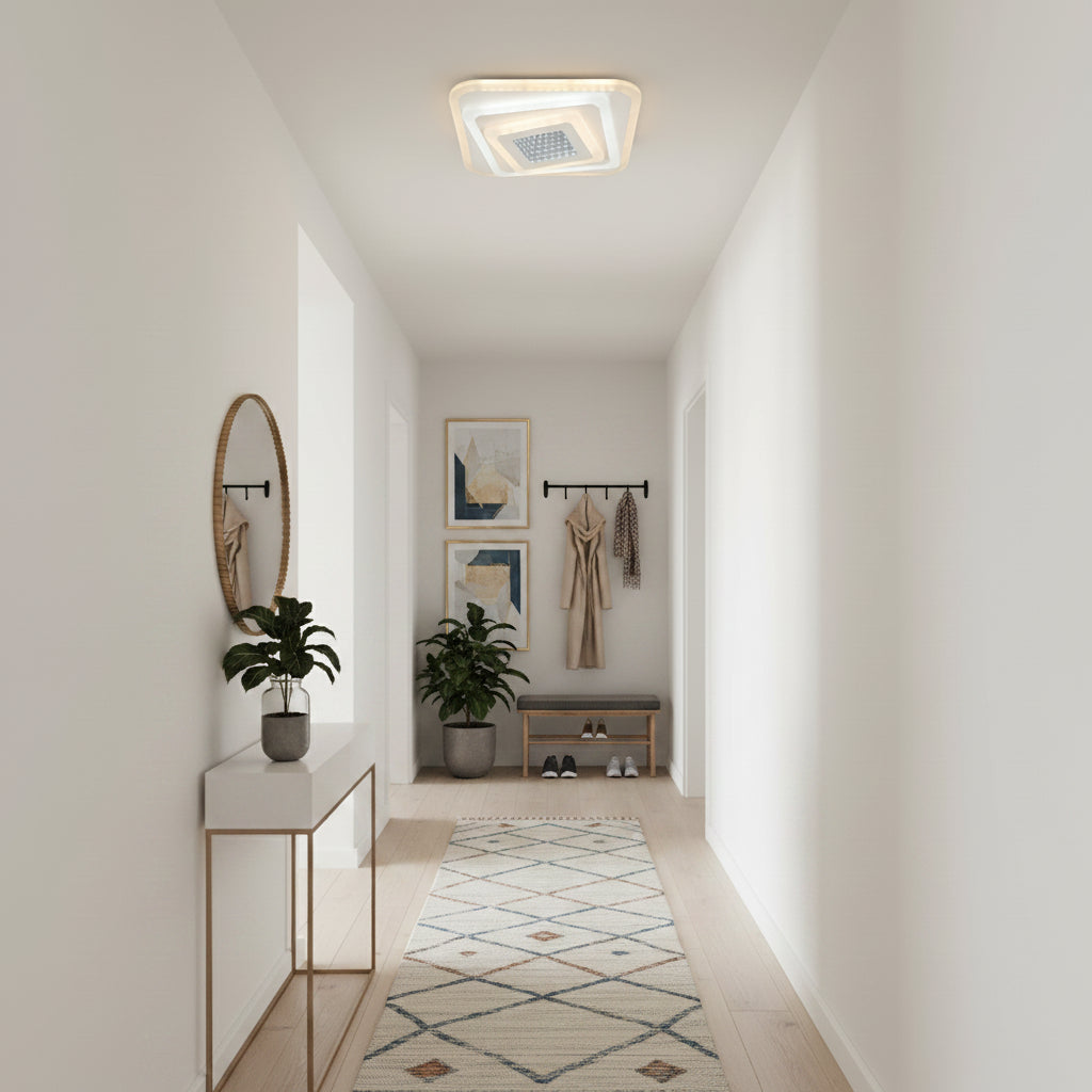 LED полилей NEXA 3D 46W, квадрат, студена/топла/неутрална светлина, бял LED полилеи Заглавие по подразбиране Alessandro Design