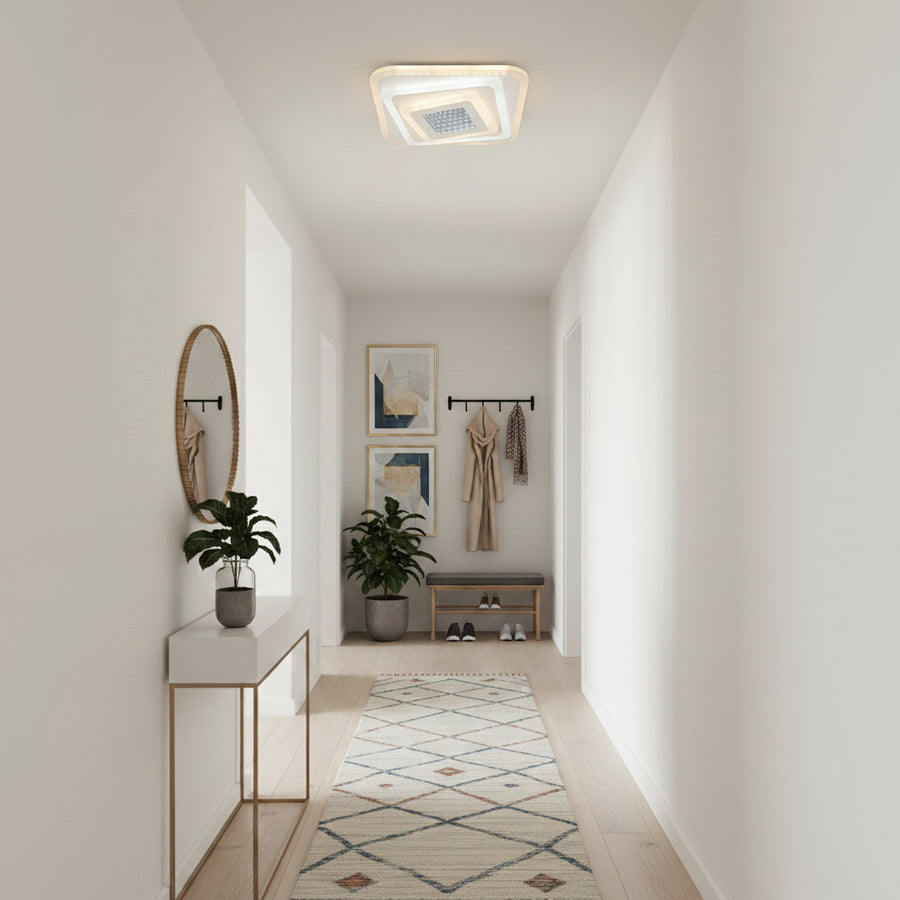 LED полилей NEXA 3D 46W, квадрат, студена/топла/неутрална светлина, бял LED полилеи Заглавие по подразбиране Alessandro Design