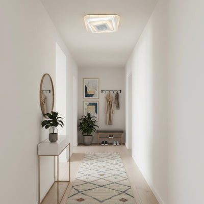 LED полилей NEXA 3D 46W, Квадрат, Студена/Топла/Неутрална светлина, Бял