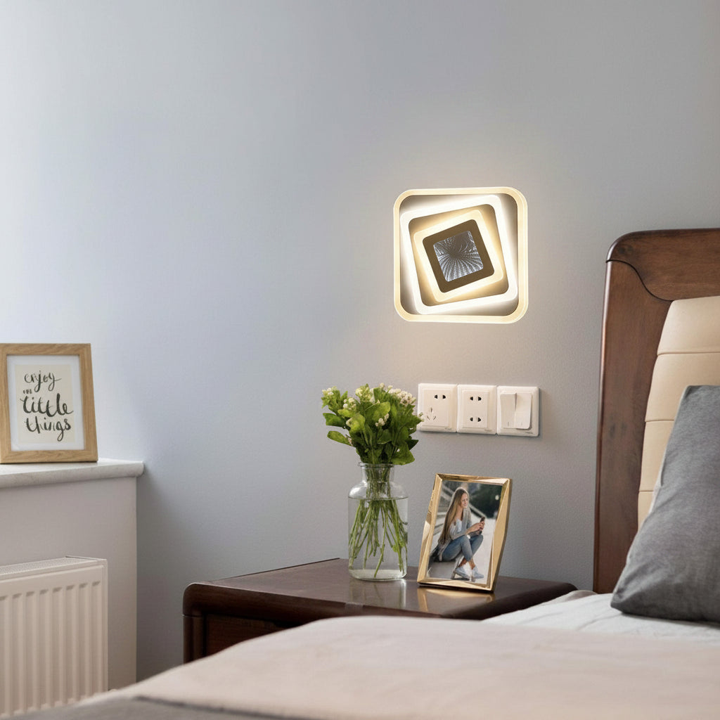 LED полилей NEXA 3D 46W, квадрат, студена/топла/неутрална светлина, бял LED полилеи Заглавие по подразбиране Alessandro Design