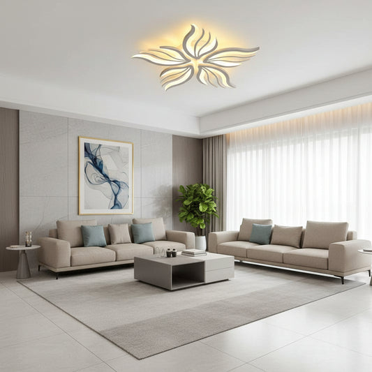 LED полилей с дистанционно управление SAKURA 62W, 5 венчелистчета, студена/топла/неутрална светлина, димируем, бял LED полилей с дистанционно управление Заглавие по подразбиране Alessandro Design