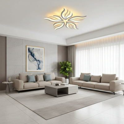 LED полилей с дистанционно SAKURA 62W, 5 венчелистчета, Студена/Топла/Неутрална светлина, Димируем, Бял