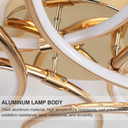 Lustra LED cu Telecomanda ORBIS Magno, 25W, Lumina Calda/Rece/Neutra 3000K/4000K/6000K, Dimabila, Auriu, Metal si Silicon Lustre LED cu Telecomanda Default Title Alessandro Design