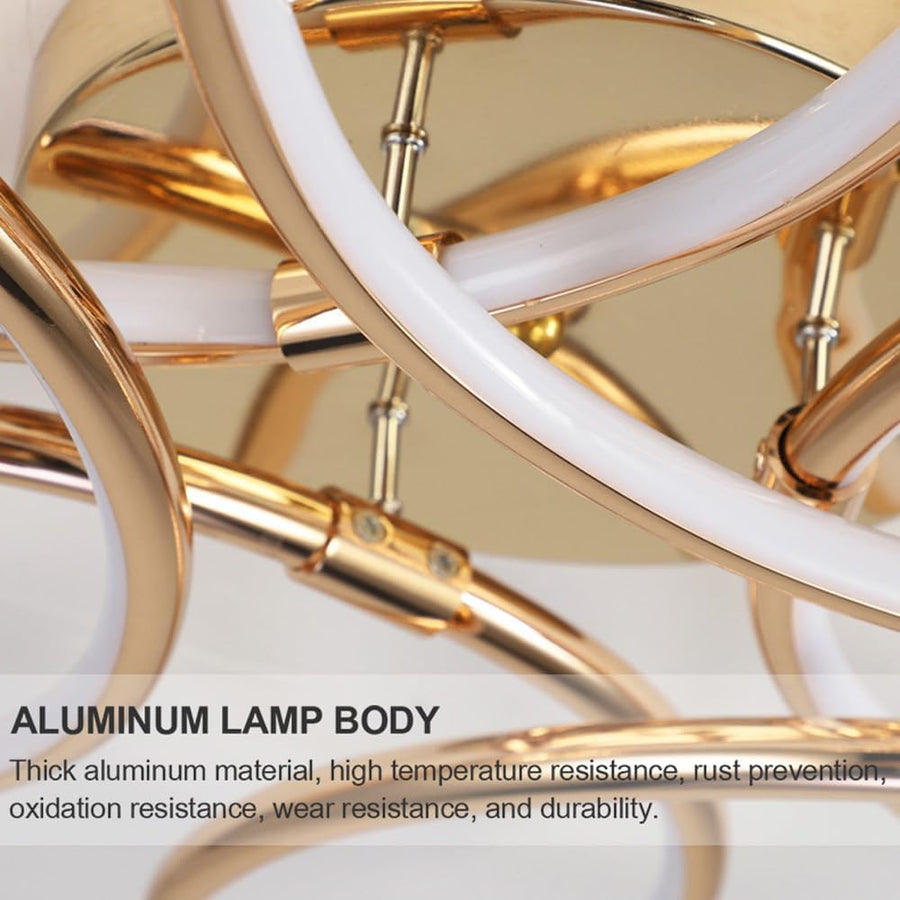 Lustra LED cu Telecomanda ORBIS Magno, 25W, Lumina Calda/Rece/Neutra 3000K/4000K/6000K, Dimabila, Auriu, Metal si Silicon Lustre LED cu Telecomanda Default Title Alessandro Design