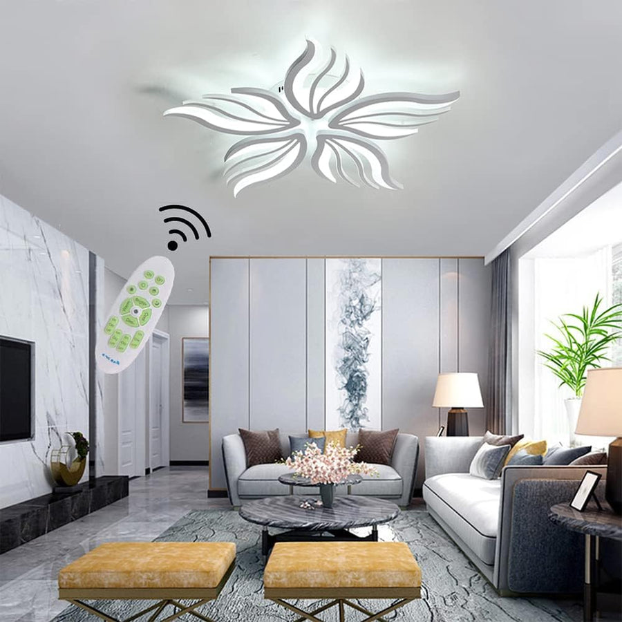 LED полилей с дистанционно управление SAKURA 62W, 5 венчелистчета, студена/топла/неутрална светлина, димируем, бял LED полилей с дистанционно управление Заглавие по подразбиране Alessandro Design