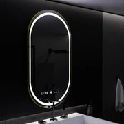 Овално LED огледало, 50x80 см, сензор Roven Marcello MotionGlow, система за обезпотяване, часовник и термометър, димируеми огледала Marcello Заглавие по подразбиране Alessandro Design