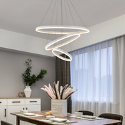Окачен LED полилей с дистанционно управление SERENA 85W, 60 см, 3 кръга, Студена/Топла/Неутрална светлина, Димируем, Бял, Регулируем по височина LED полилей с дистанционно управление Заглавие по подразбиране Alessandro Design