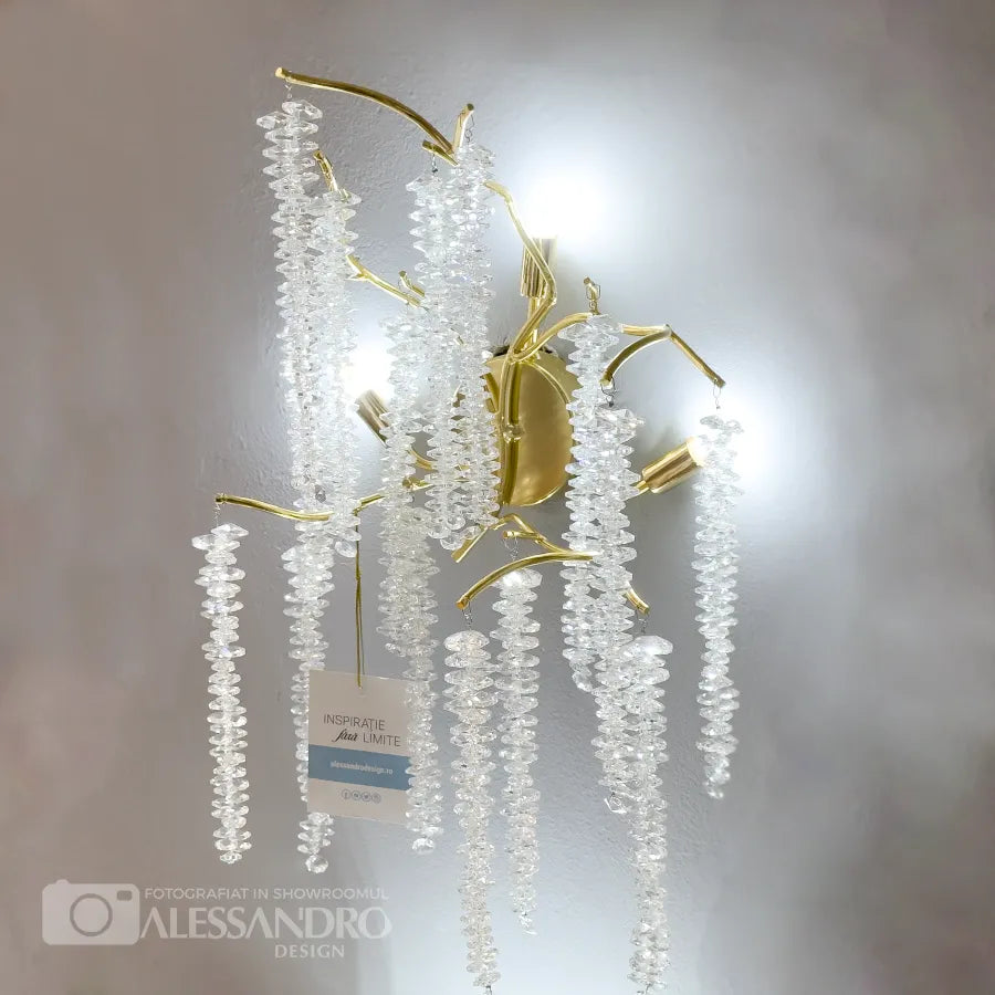 Стенна лампа Cristal Chandler 3x G9 Gold Интериорна стенна лампа Заглавие по подразбиране Alessandro Design