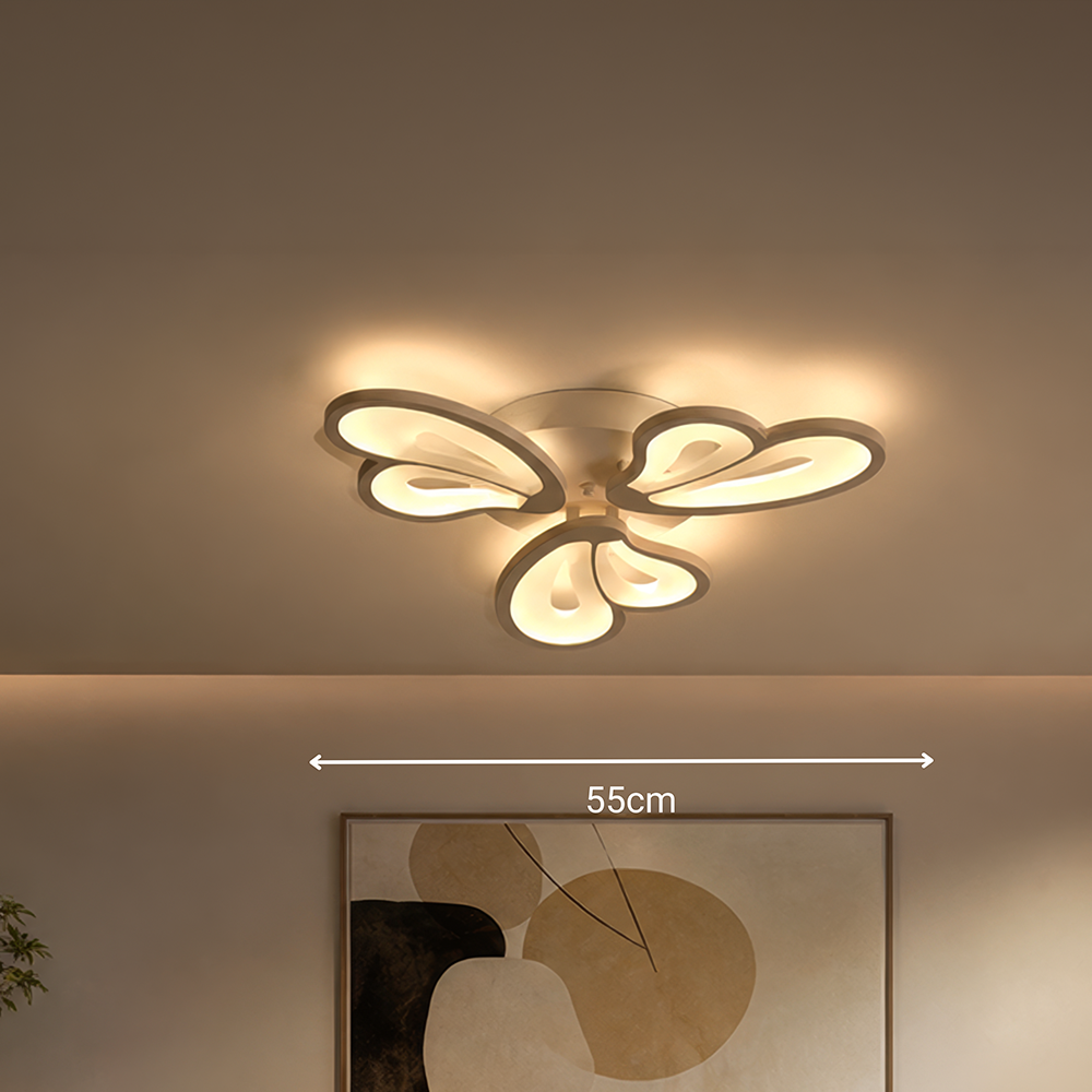 LED полилей с дистанционно управление BLOSSOM 40W, 3 венчелистчета, студена/топла/неутрална светлина, димиране, бял LED полилей с дистанционно управление Заглавие по подразбиране Alessandro Design