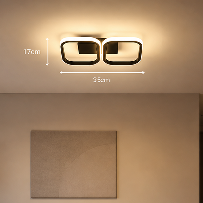 LED полилей VERTEX 21W, 2 квадрата, линейна, студена/топла/неутрална светлина, черни LED полилеи Заглавие по подразбиране Alessandro Design