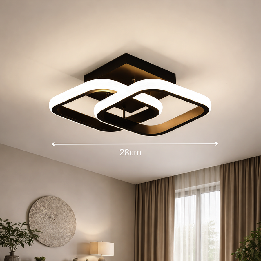 LED полилей VERTEX Matrix с припокриващи се диаманти, метални рамки, 24W, 2 диаманта, студена/топла/неутрална светлина 3000K/4000K/6000K, черен, метален и силиконов LED полилей Заглавие по подразбиране Alessandro Design