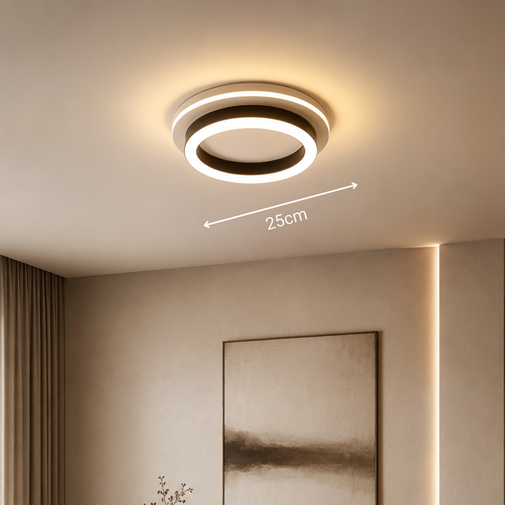 МОДЕРЕН LED полилей 25W, диаметър 20 см, кръгла, студена/топла/неутрална светлина, черни LED полилеи Заглавие по подразбиране Alessandro Design
