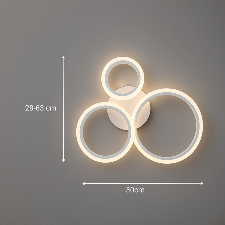 LED полилей с дистанционно управление BETTY 40W, 3 кръга, студена/топла/неутрална светлина, димируеми, бели, метални и акрилни LED полилеи с дистанционно управление Заглавие по подразбиране Alessandro Design