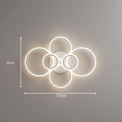 LED полилей с дистанционно BETTY 82W, 6 кръга, Студена/Топла/Неутрална светлина, Димируем, Бял LED полилей с дистанционно управление Заглавие по подразбиране Alessandro Design