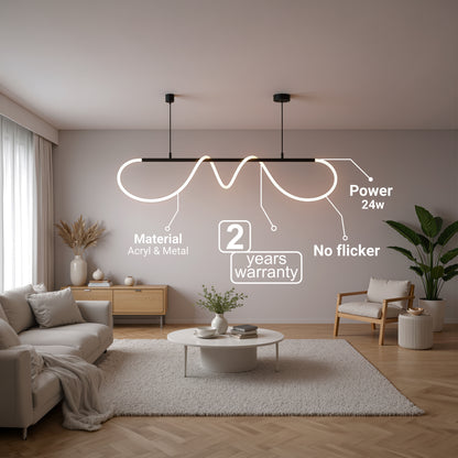 DIVINO LED полилей с гъвкава силиконова тръба - 24W, регулируема светлина, матово черно Модерни полилеи Заглавие по подразбиране Alessandro Design