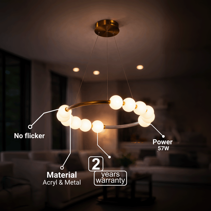 LED пендел акрилен Nova 57W с дистанционно управление, димируем, 3000K/4000K/6000K, златни, метални и акрилни LED полилеи с дистанционно управление Заглавие по подразбиране Alessandro Design