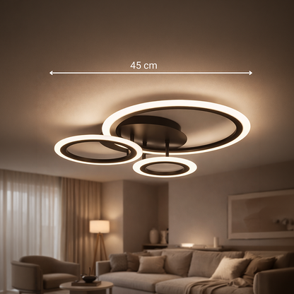 LED полилей с дистанционно BETTY 40W, 3 кръга, студена/топла/неутрална светлина, димируем, черен LED полилей с дистанционно управление Заглавие по подразбиране Alessandro Design
