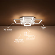 LED полилей с дистанционно управление ELLA 119W, 6 квадрата, студена/топла/неутрална светлина, димируем, бял LED полилей с дистанционно управление Default Title Alessandro Design